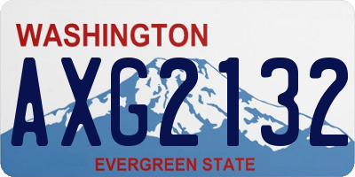 WA license plate AXG2132