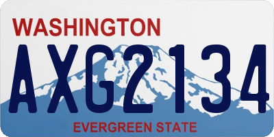 WA license plate AXG2134