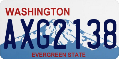 WA license plate AXG2138