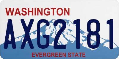 WA license plate AXG2181