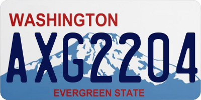 WA license plate AXG2204