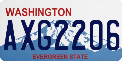 WA license plate AXG2206