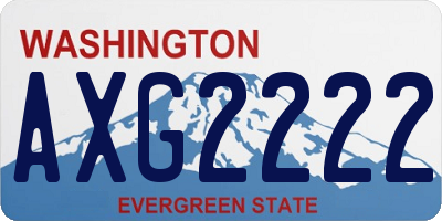 WA license plate AXG2222