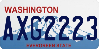 WA license plate AXG2223