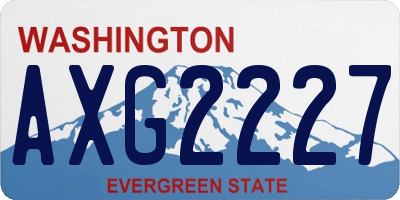 WA license plate AXG2227