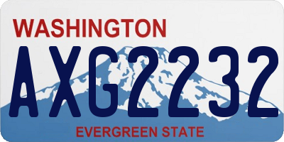 WA license plate AXG2232