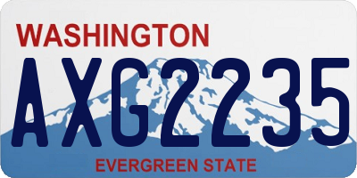 WA license plate AXG2235