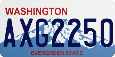 WA license plate AXG2250
