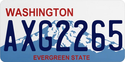 WA license plate AXG2265
