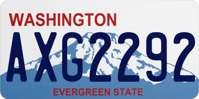 WA license plate AXG2292