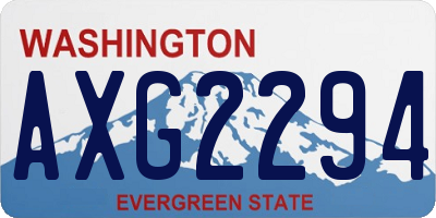 WA license plate AXG2294