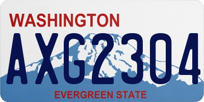 WA license plate AXG2304