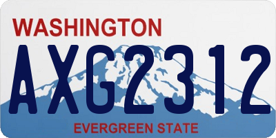 WA license plate AXG2312