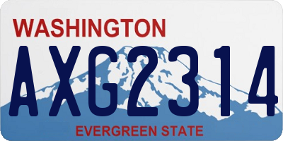 WA license plate AXG2314