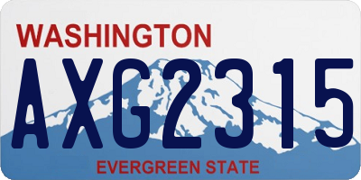 WA license plate AXG2315