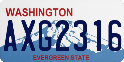WA license plate AXG2316