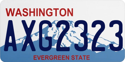 WA license plate AXG2323