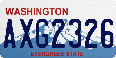 WA license plate AXG2326