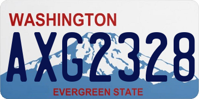 WA license plate AXG2328