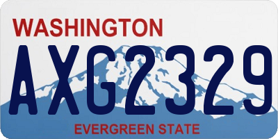 WA license plate AXG2329
