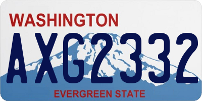 WA license plate AXG2332