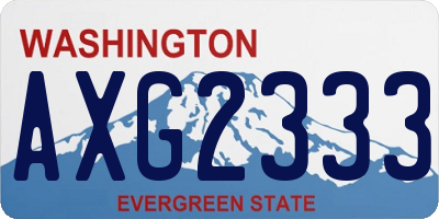 WA license plate AXG2333