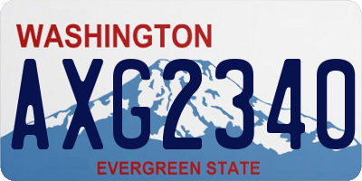 WA license plate AXG2340