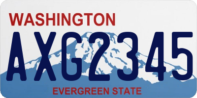 WA license plate AXG2345