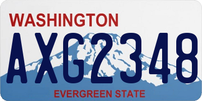 WA license plate AXG2348