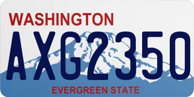 WA license plate AXG2350