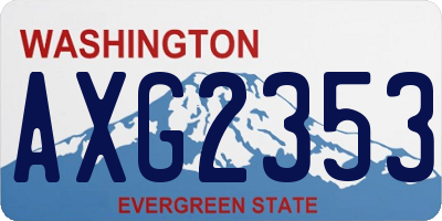 WA license plate AXG2353