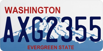 WA license plate AXG2355