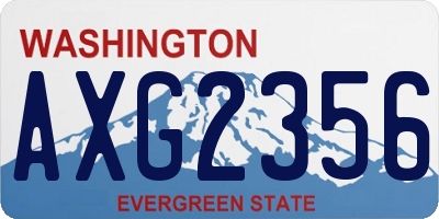 WA license plate AXG2356