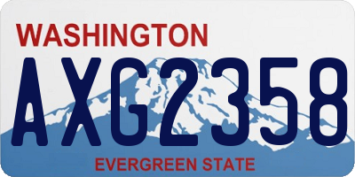 WA license plate AXG2358