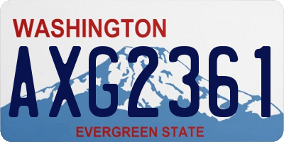 WA license plate AXG2361