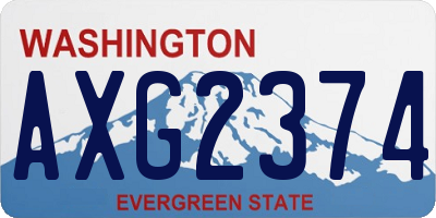 WA license plate AXG2374