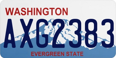 WA license plate AXG2383
