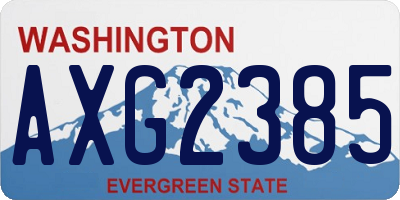 WA license plate AXG2385