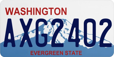 WA license plate AXG2402