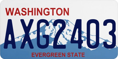 WA license plate AXG2403
