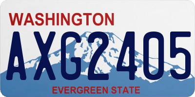 WA license plate AXG2405