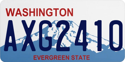 WA license plate AXG2410