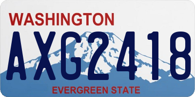 WA license plate AXG2418