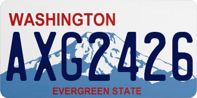 WA license plate AXG2426