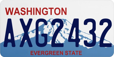 WA license plate AXG2432
