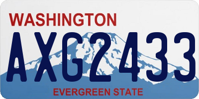 WA license plate AXG2433