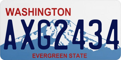 WA license plate AXG2434