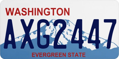 WA license plate AXG2447
