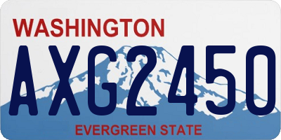 WA license plate AXG2450
