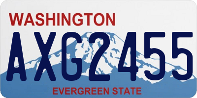 WA license plate AXG2455